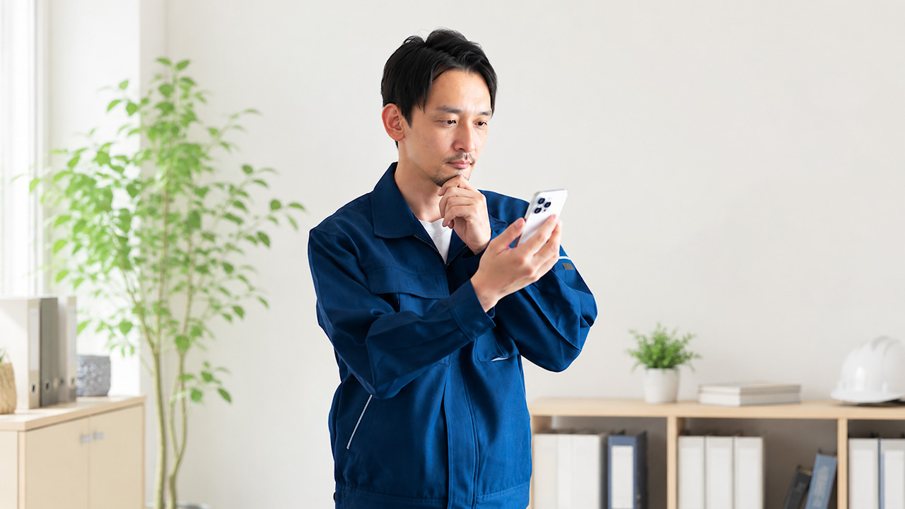 スマホで撮った工事写真を現場ごとに整理するイメージ
